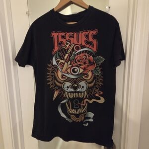 Y2K Issues Lion  King Gizzard Black Graphic Mens T-Shirt Large